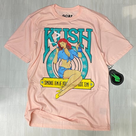 USAブランド GOAT Solo ゴートソロ KUSH クッシュ グラフィック 半袖 Tシャツ ピンク　(GT5)