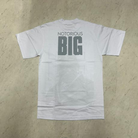 LA発 ノトーリアス B.I.G. ビギー Tribute グラフィック 半袖 ヘビーウェイト Tシャツ 白 イーストコースト (GTS114)