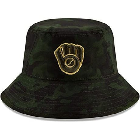 特別仕様 NEWERA ニューエラ Brewers ブルワーズ 迷彩 バケットハット  MLB 軍隊記念日モデル