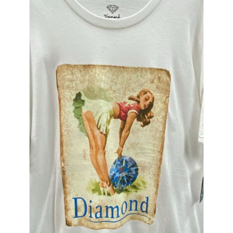【L】 Diamond Supply Co ダイヤモンドサプライ 半袖 Tシャツ Pin-Up ピンナップ 白 LA