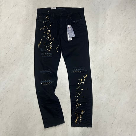 米国発 Jordan Craig ジョーダンクレイグ Paint Rip Studs Jeans ペイント スタッズ デニム 黒 (JNS174)
