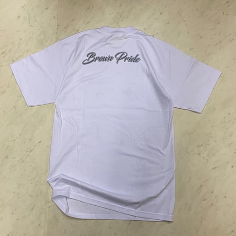 LA発 Brown Pride ブラウンプライド Chicano グラフィック ヘビーウェイト Tシャツ 白 (GTS94)
