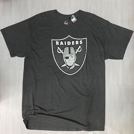 NFL公式 Majestic Athletic レイダース Raiders 半袖 Tシャツ チャコールグレー 西海岸