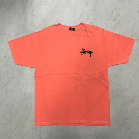 【M】 海外モデル Stussy ステューシー Dot Collage Tee 半袖 ドットコラージュ Tシャツ シェルオレンジ (78)
