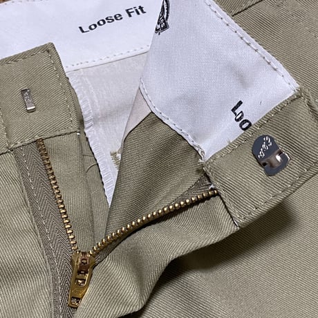 本場USAモデル Dickies ディッキーズ LOOSE FIT ダブルニー カーキ 極太モデル 85283 (JNS93)