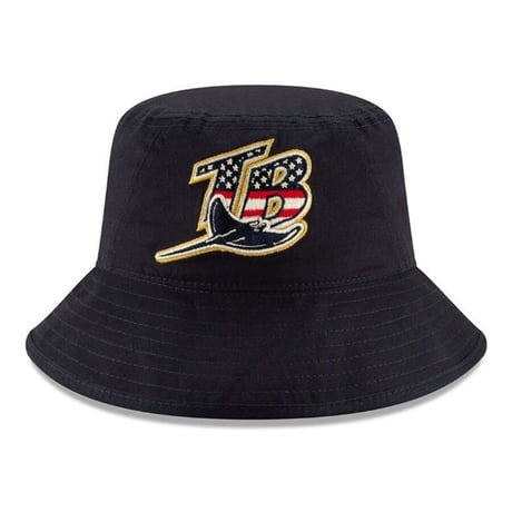 独立記念日モデル NEWERA ニューエラ Rays TB レイズ BUCKET バケットハット 紺  MLB 星条旗