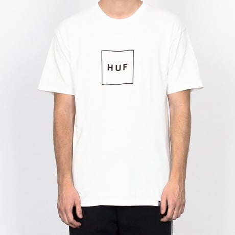 HUF ハフ BOXロゴ ボックスロゴ 半袖 クルーネック Tシャツ 白  ストリート スケーター