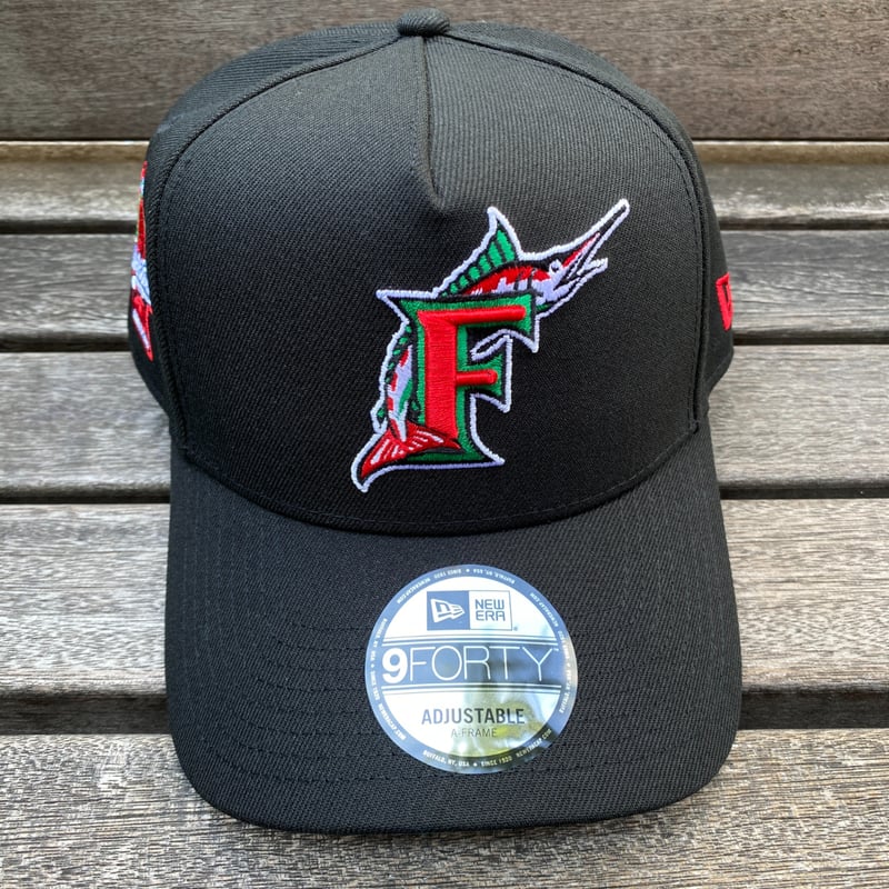海外限定 Newera ニューエラ 9Forty Aフレーム Marlins フロリダ マーリ