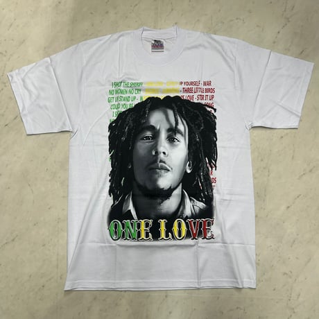 LA発 ボブマーリー One Love グラフィック ヘビーウェイト Tシャツ Bob Marley 白 (GTS9)