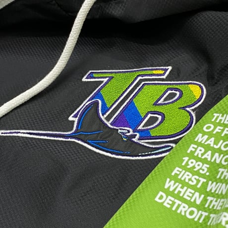 USA限定 Mitchell&Ness MLB タンパベイ レイズ Team Origins ハーフZIP ウィンドブレーカー