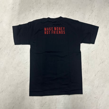 LA発 Make money not friends スカル グラフィック 半袖 ヘビーウェイト Tシャツ 黒 赤 (GTS134)
