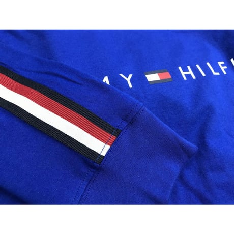 海外限定デザイン TOMMY HILFIGER トミーヒルフィガー  長袖 Tシャツ ロンT 青 トリコロール