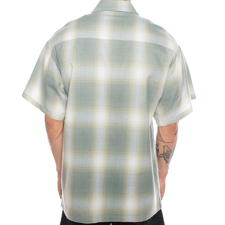 アメリカ製 CALTOP キャルトップ 半袖 オンブレチェックシャツ NEW GRAY ニューグレー ゴールド (SBS32)