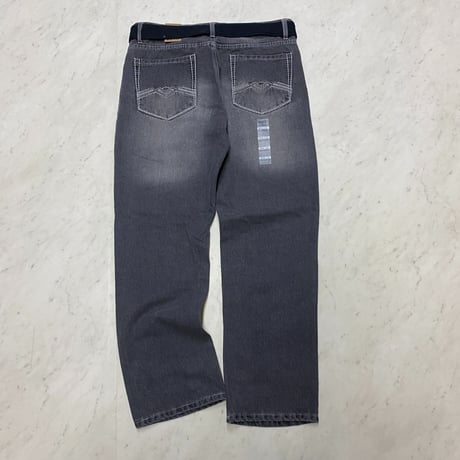 米国ブランド INDIGO PEOPLE インディゴピープル ベルト付 SLIM STRAIGHT デニム グレー (JNS69)