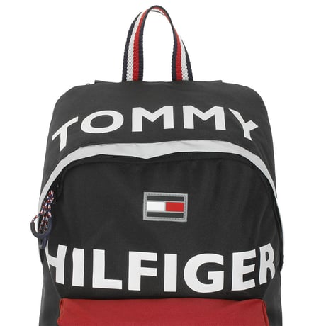 USA正規品 トミーヒルフィガー TOMMY HILFIGER バックパック 黒 ブラック BIGロゴ FLAG フラッグ