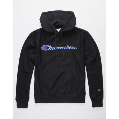 日本未発売 チャンピオン Champion USA リバースウィーブ チェーンステッチ スウェット プルオーバー パーカー 黒