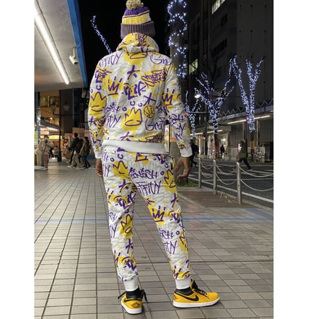 NBA公式 FISLL ロサンゼルス レイカーズ LA Lakers グラフィティ Graffiti セットアップ (R4W-SU6)