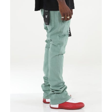 米国LAブランド Stylo Jeans LA スタイロジーンズ STACKED FLARE スタックド フレア デニム Mint Green (JNS10)