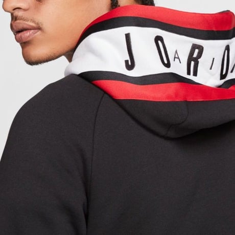 USAモデル NIKE ナイキ AIR JORDAN エア ジョーダン JUMPMAN ジャンプマン Gradient ジップアップ フリース フルジップ パーカー 黒 ブラック