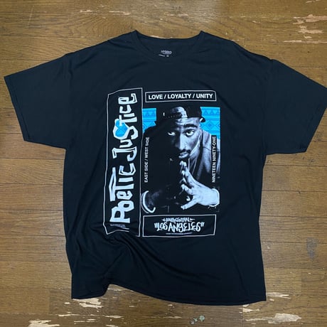 LA発 PoeticJustice グラフィック 半袖 Tシャツ 2PAC 2パック 黒 HIPHOP