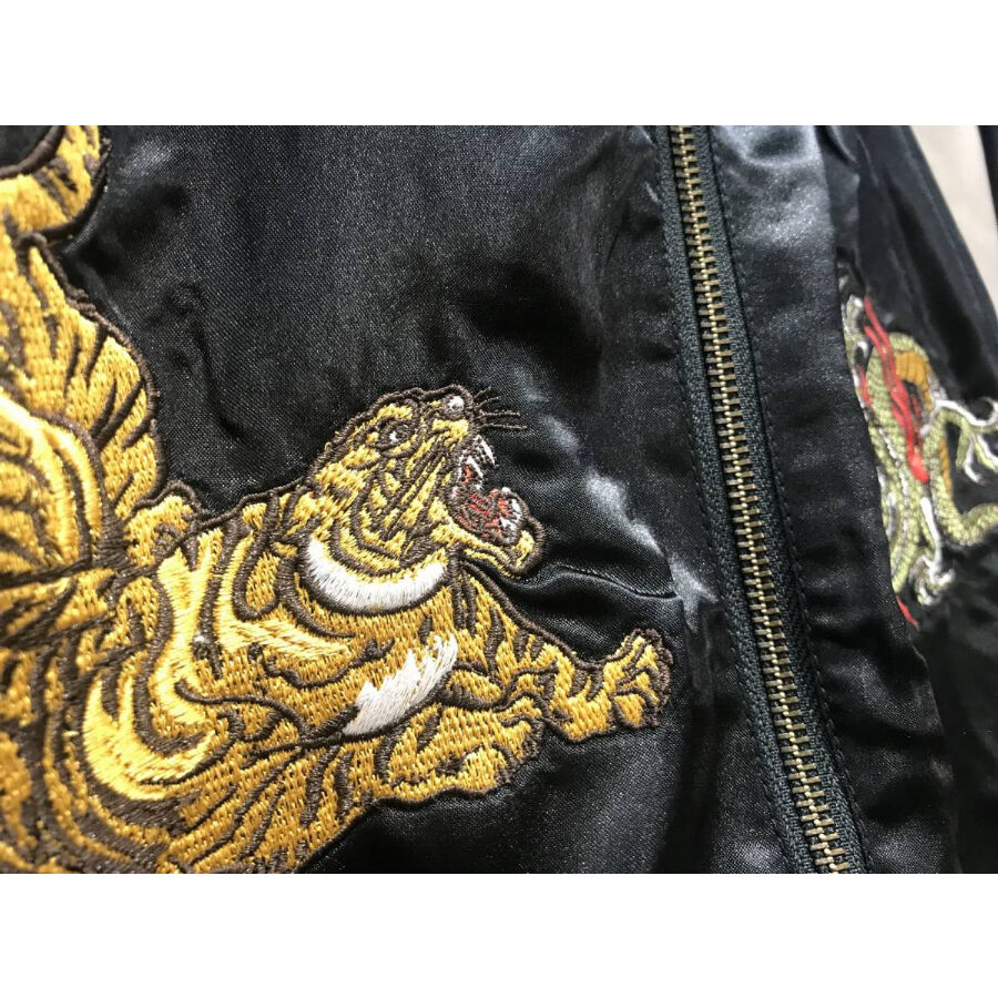 【まとめ買い用】スカジャンタイガー&ドラゴン　虎龍　リバーシブル　刺繍　◆古着 Early 1950s Style アセテートリバーシブルスカジャン「DRAGON
