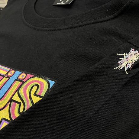 【M】 海外モデル Stussy ステューシー Clyde Tee 半袖 ステッチ クライド Tシャツ 黒 (76)