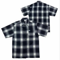 アメリカ製 CALTOP キャルトップ 半袖 オンブレチェックシャツ NAVY IVORY ネイビー アイボリー (SBS36)