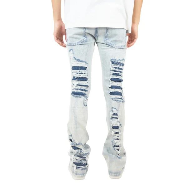 R3BEL RIPPED RUST STACKED FLARE DENIM スタックド フレア
