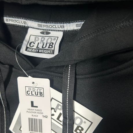 米ロサンゼルス発 PROCLUB USA プロクラブ ヘビーウェイト フリース プルオーバーパーカー 黒 (PC-H1)