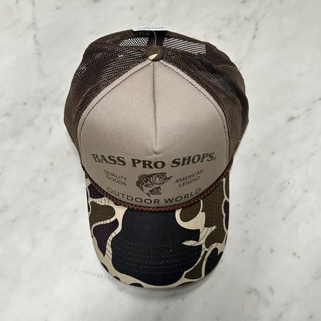 米国アウトドアブランド Bass Pro Shops バスプロショップス Outdoor World 迷彩トラッカー キャップ (Bps68)