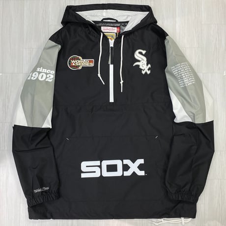 USA限定 Mitchell&Ness MLB シカゴ ホワイトソックス Team Origins ハーフZIP ウィンドブレーカー