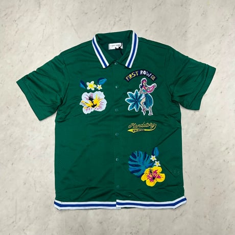 LA発祥 FIRST ROW ファーストロー Tropical Vacation Mesh Shirt メッシュ ボーリングルシャツ (SBS53)