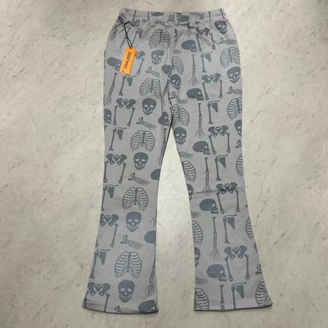 米国発 Civilized シヴィライズド Love Lust And Money 総柄 スカル スウェットセットアップ グレー (SET29)