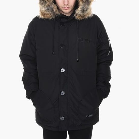 Diamond Supply ダイヤモンドサプライ 極暖 ダウンジャケット ミドル丈 黒 ブラック USA正規品