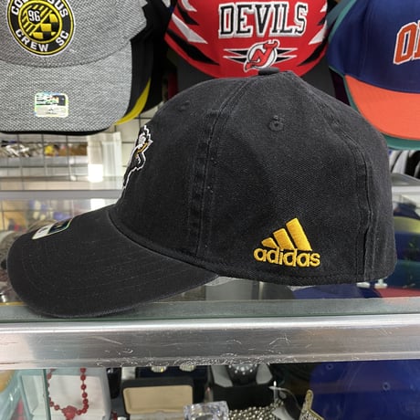 Adidas アディダス NHL ピッツバーグ ペンギンズ ストレッチキャップ アイスホッケー ヴィンテージブラック