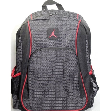 日本未入荷モデル NIKE ナイキ AIR JORDAN エア ジョーダン JUMPMAN ジャンプマン 大容量 バックパック リュック 23 総柄 モノグラム 黒 赤