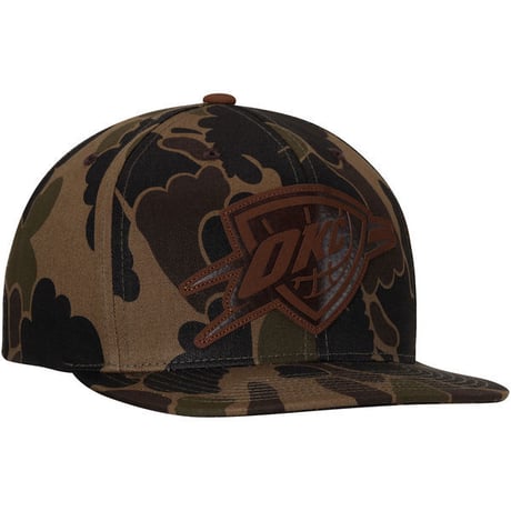 Mitchell&Ness ミッチェル&ネス NBA オクラホマシティ OKC サンダー Thunder 公式 Camo 迷彩 スナップバック キャップ USA正規品 サイズ調節可 バスケット