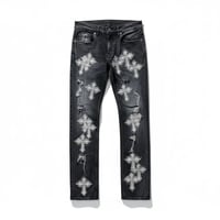 米国ブランド FWRD Denim NY クリスタル 十字架 スリムフィット デニム Crystal Templar Denim (JNS234)