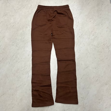 米国LAブランド Bezalel Jeans ベザレル ジーンズ Horizontal stitched 横ステッチ スウェットパンツ 茶 (JNS236)