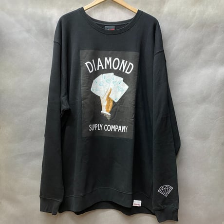 Diamond Supply ダイヤモンドサプライ Cards クルーネック スウェット トレーナー 黒 トランプ