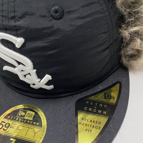 海外限定 59FIFTY ニューエラ レトロクラウン Winter Dog Ear ドッグイヤー Whitesox ホワイトソックス トラッパーキャップ (6-13)