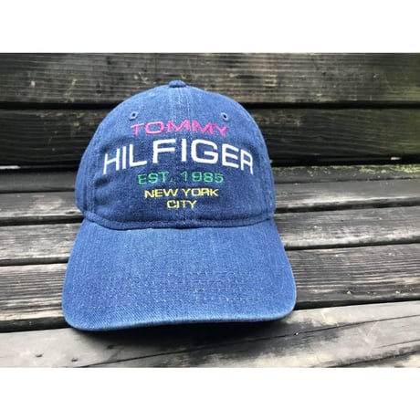 海外限定 TOMMY HILFIGER トミーヒルフィガー デニム ストラップバック キャップ 帽子 ローキャップ
