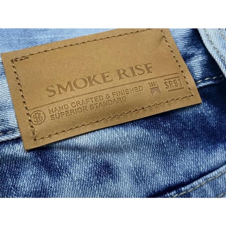 米国ブランド SmokeRise スモークライズ ペイント デニム ショートパンツ バラ刺しゅう