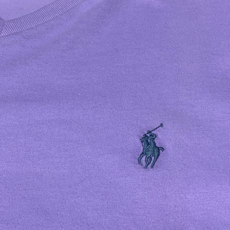 USAモデル POLO RALPH LAUREN ラルフローレン ポニー刺繍 Vネック 半袖 Tシャツ LAV (RL10)