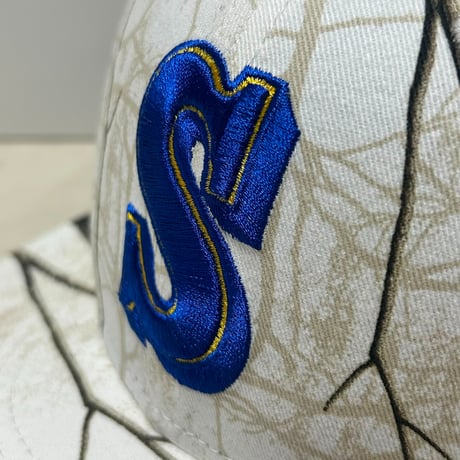 海外仕様 59FIFTY ニューエラ NEWERA × REALTREE社 シアトル マリナーズ Mariners 迷彩キャップ (25-7)