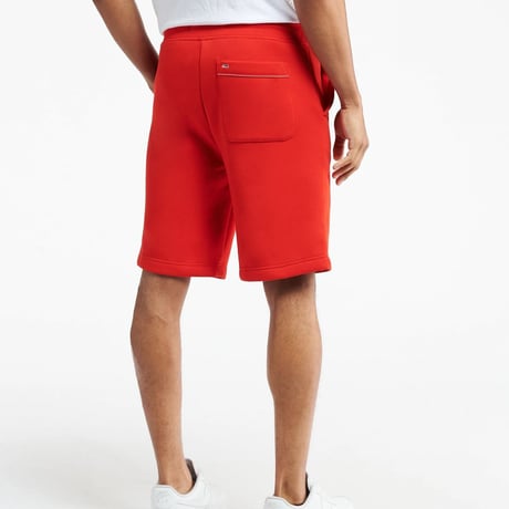TOMMY JEANS USA トミージーンズ 裏起毛 スウェット ショートパンツ 赤 BRUSH RED
