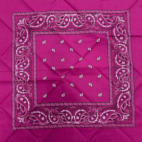 ペイズリー バンダナ Paisley Bandana ヴィンテージ調 大判サイズ 54cm ローズピンク (BNDN105)