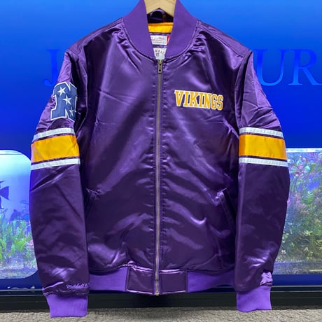 Mitchell&Ness ミッチェル&ネス NFL ミネソタ バイキングス Vikings サテン スタジアムジャンパー