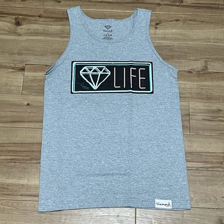 米国製 【S】 ダイヤモンドサプライ Diamond Supply Co タンクトップ グレー Neon ネオン LA ストリート