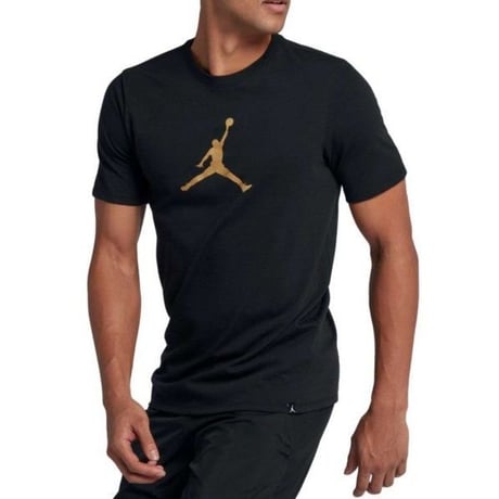 【S】 NIKE ナイキ JORDAN ジョーダン JUMPMAN ジャンプマン Tシャツ Dri-FIT ドライフィット 黒 ゴールド